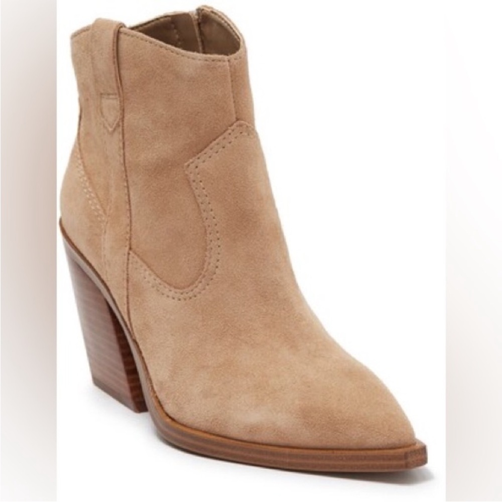 Vince Camuto Gredile Cream / Tan Suede Western Boots